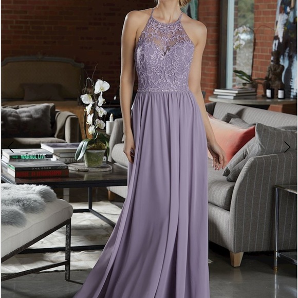 Mori Lee 21589 Navy floral embroidered Dress - Picture 2 of 6